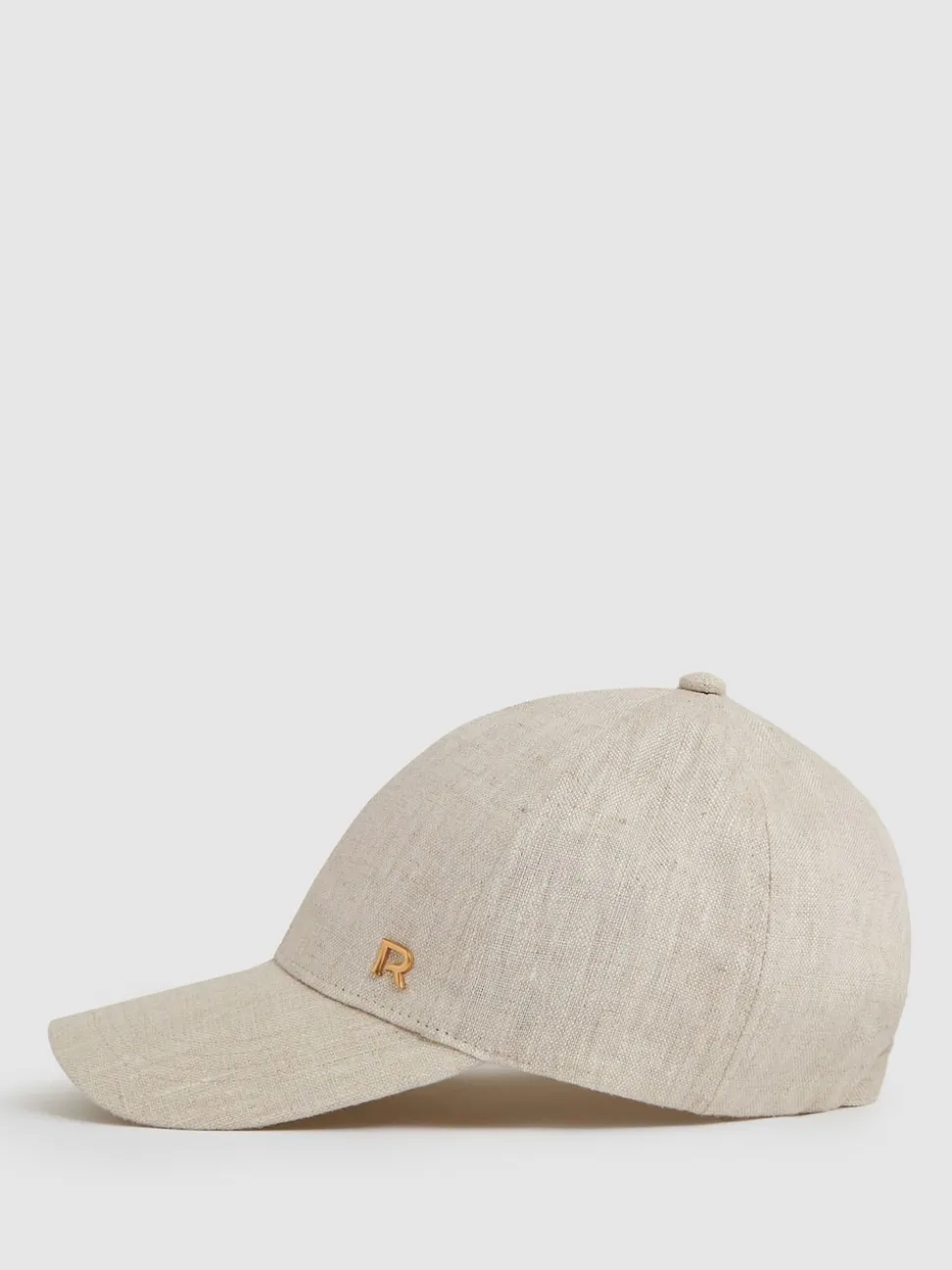 Reiss Neutral Lilly Linen Logo Baseball Cap