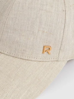 Reiss Neutral Lilly Linen Logo Baseball Cap