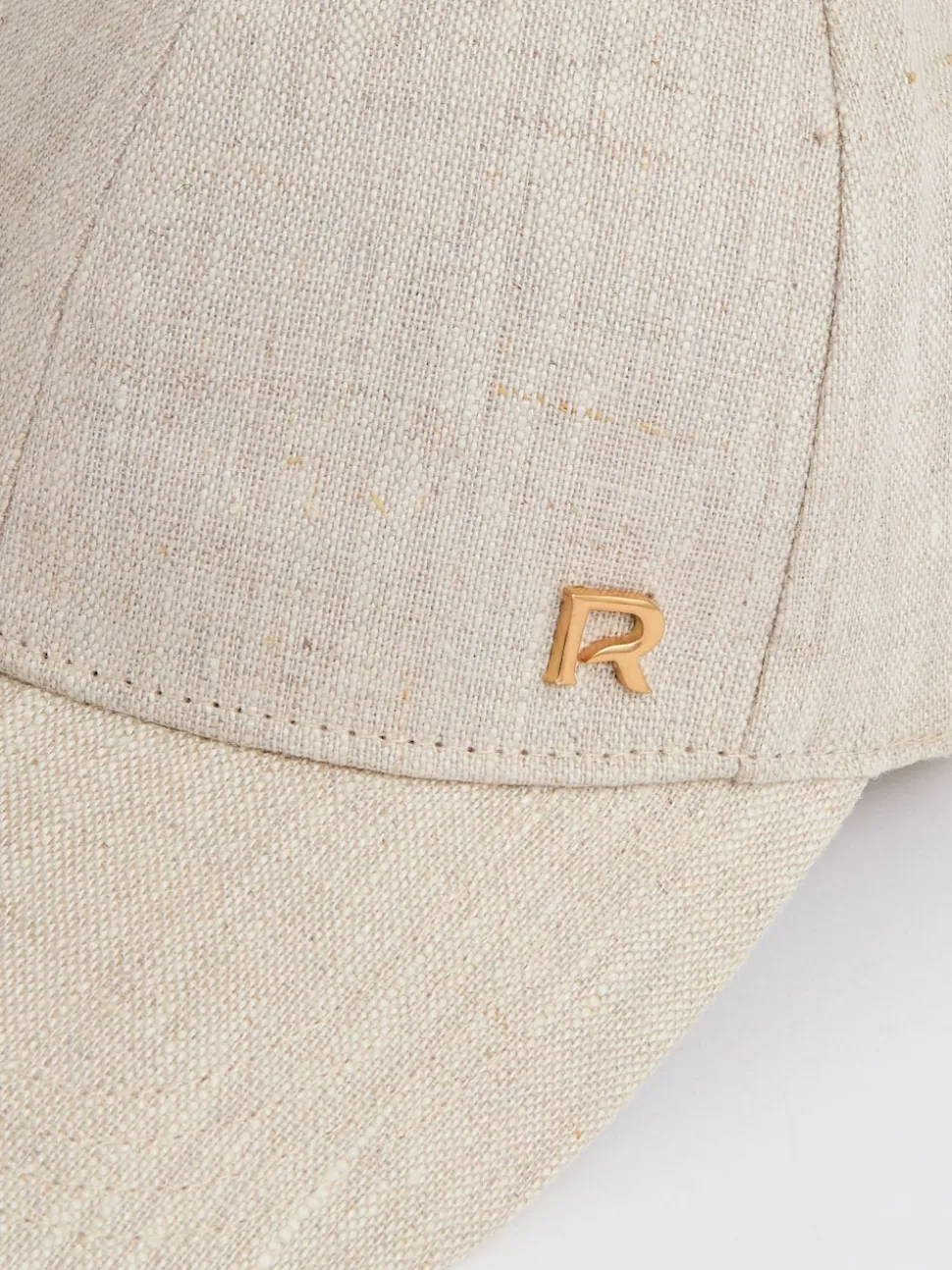 Reiss Neutral Lilly Linen Logo Baseball Cap