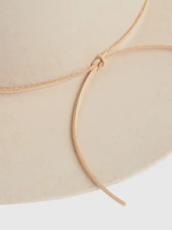 Reiss Neutral Lucy Wool Felted Brim Hat