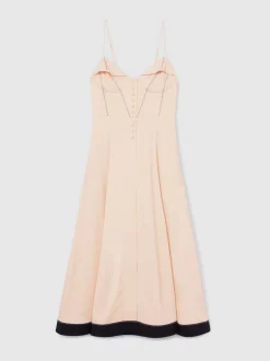 Reiss Neutral Virginia Atelier Corset Midi Dress