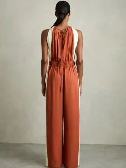 Reiss Orange Inez Colour-Block Rope-Cord Jumpsuit