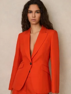 Reiss Orange Raine Single Breasted Suit Jacket With Linen