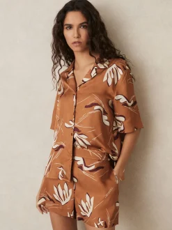 Reiss Orange Sammie Printed Twill Shorts