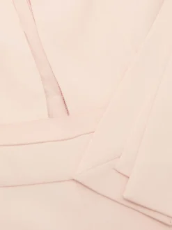 Reiss Pale Pink Evora Plunge-Neck Split-Sleeve Jumpsuit