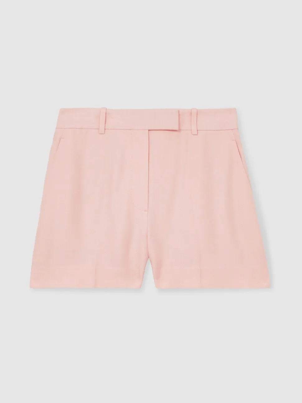 Reiss Pink Magda Mid-Rise Tailored Shorts