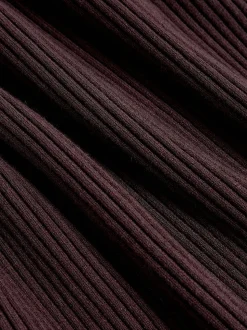Reiss Plum Lorna Asymmetric Draped Knitted Jumper