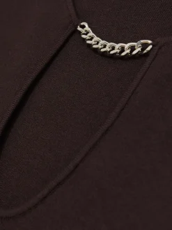 Reiss Plum Tilly Chain-Detail Keyhole Knit Top