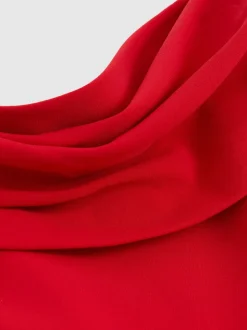 Reiss Red Ayla Structured Strapless Wide-Leg Jumpsuit