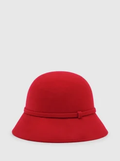 Reiss Red Felicity Felted-Wool Bucket Hat