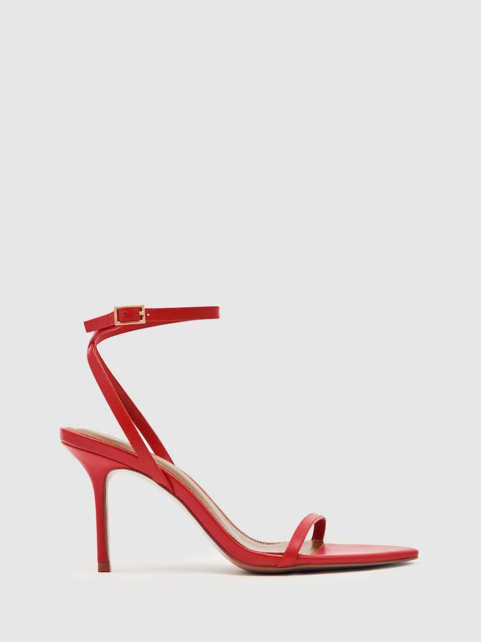 Reiss Red Leather Charlotte Strappy Stiletto Sandals