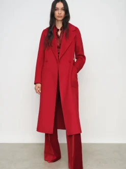 Reiss Red Lucia Wool-Blend Double-Breasted Blindseam Coat