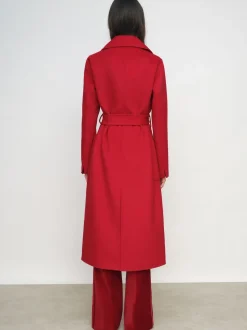 Reiss Red Lucia Wool-Blend Double-Breasted Blindseam Coat