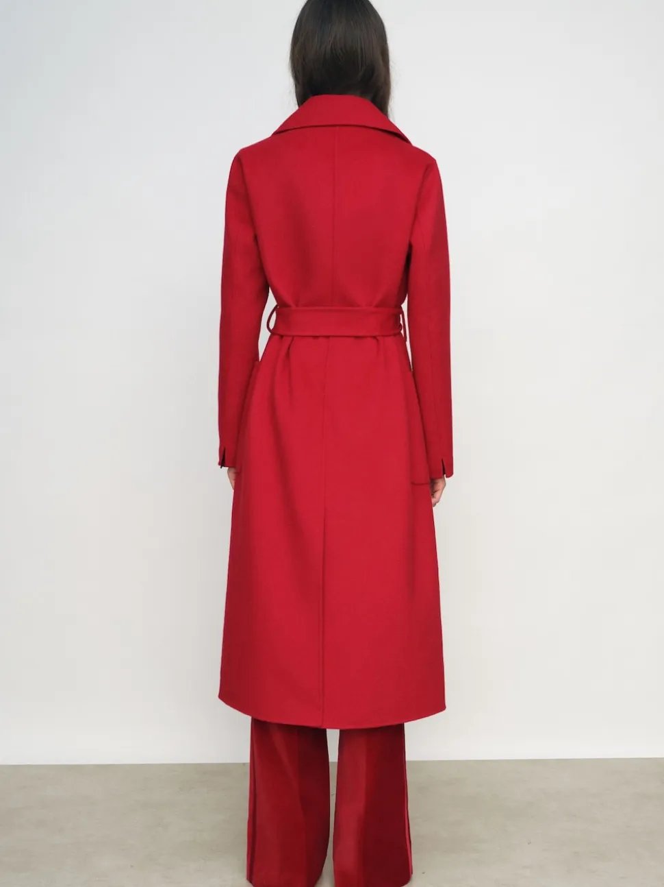 Reiss Red Lucia Wool-Blend Double-Breasted Blindseam Coat