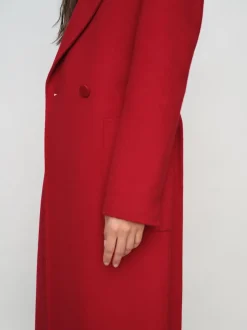 Reiss Red Lucia Wool-Blend Double-Breasted Blindseam Coat