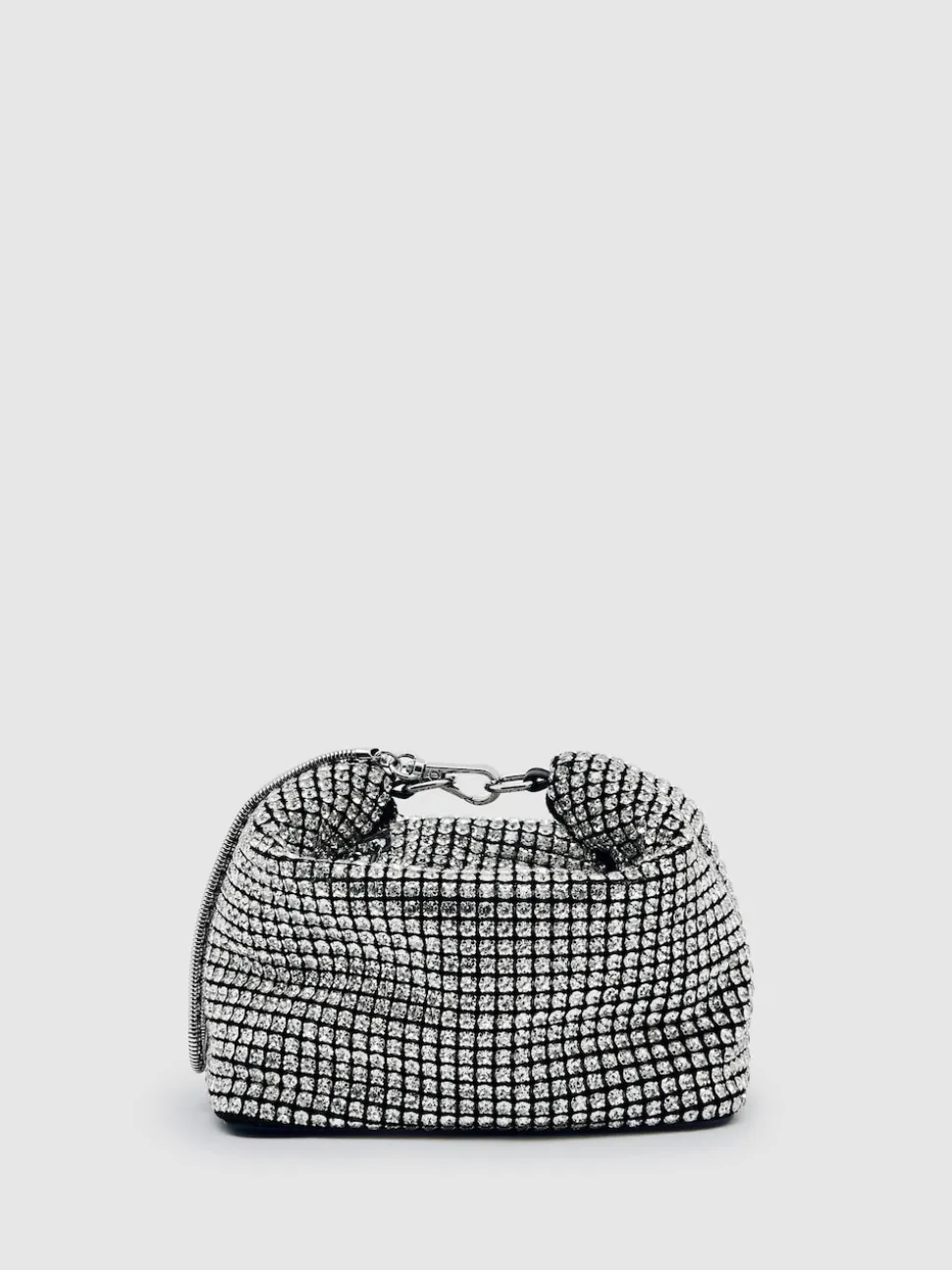 Reiss Silver Leah Crystal Bracelet Pouch Bag