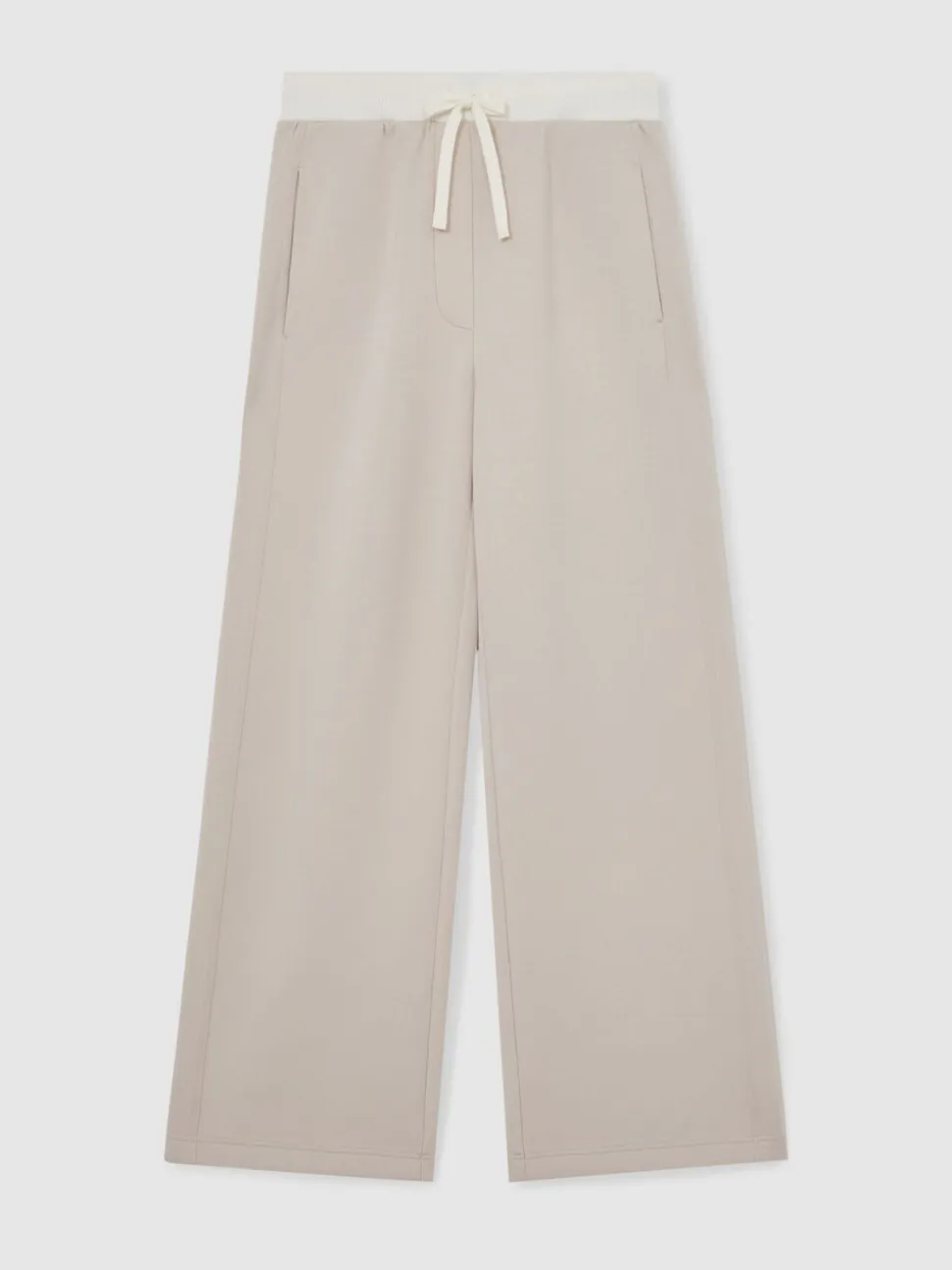 Reiss Stone Laney Premium Interlock Wide-Leg Joggers