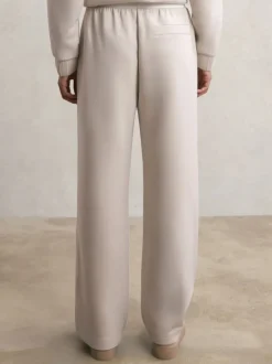 Reiss Stone Laney Premium Interlock Wide-Leg Joggers