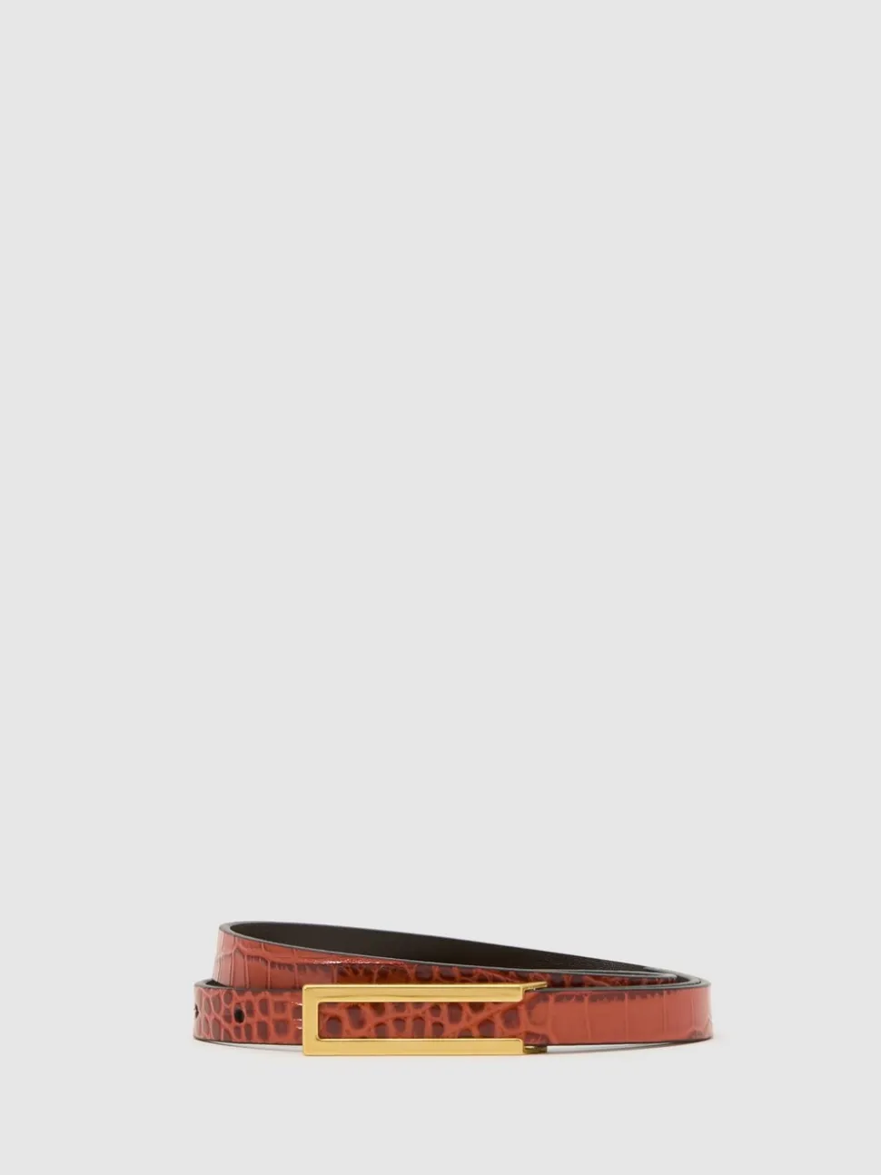Reiss Tan Bronya Leather Crocodile-Effect Belt