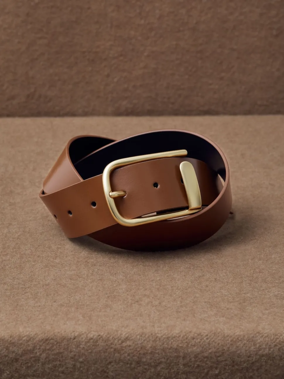 Reiss Tan Iyla Leather Half-Keeper Belt
