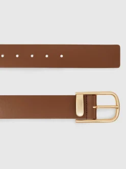 Reiss Tan Iyla Leather Half-Keeper Belt
