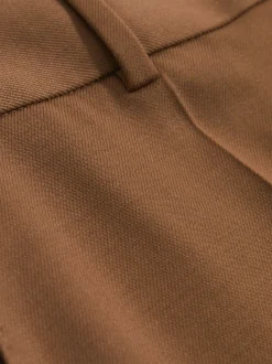 Reiss Tan Solene Wool-Blend Wide-Leg Suit Trousers