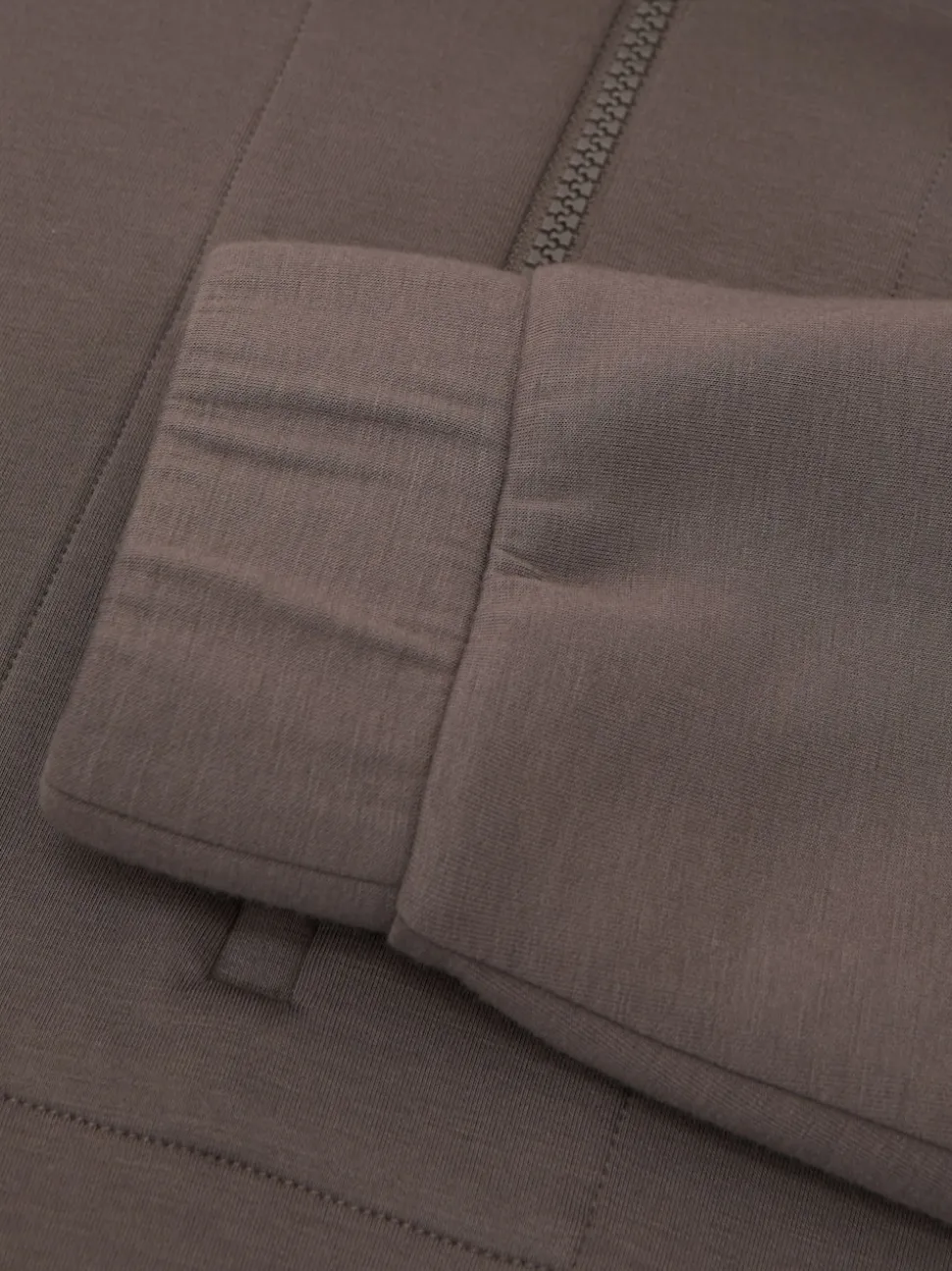 Reiss Taupe Brown Laney Premium Interlock Half-Zip Sweatshirt