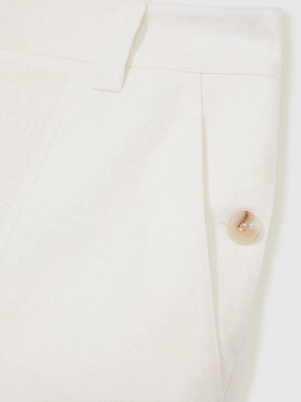 Reiss White Ashby Linen Shorts
