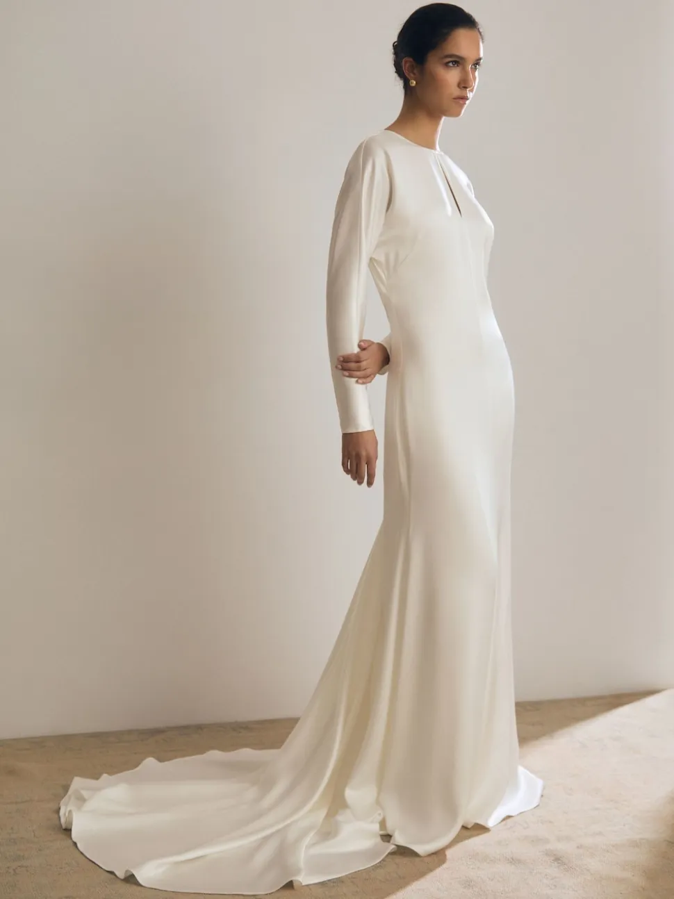 Reiss White Clemence Atelier Duchess Satin Bridal Maxi Dress