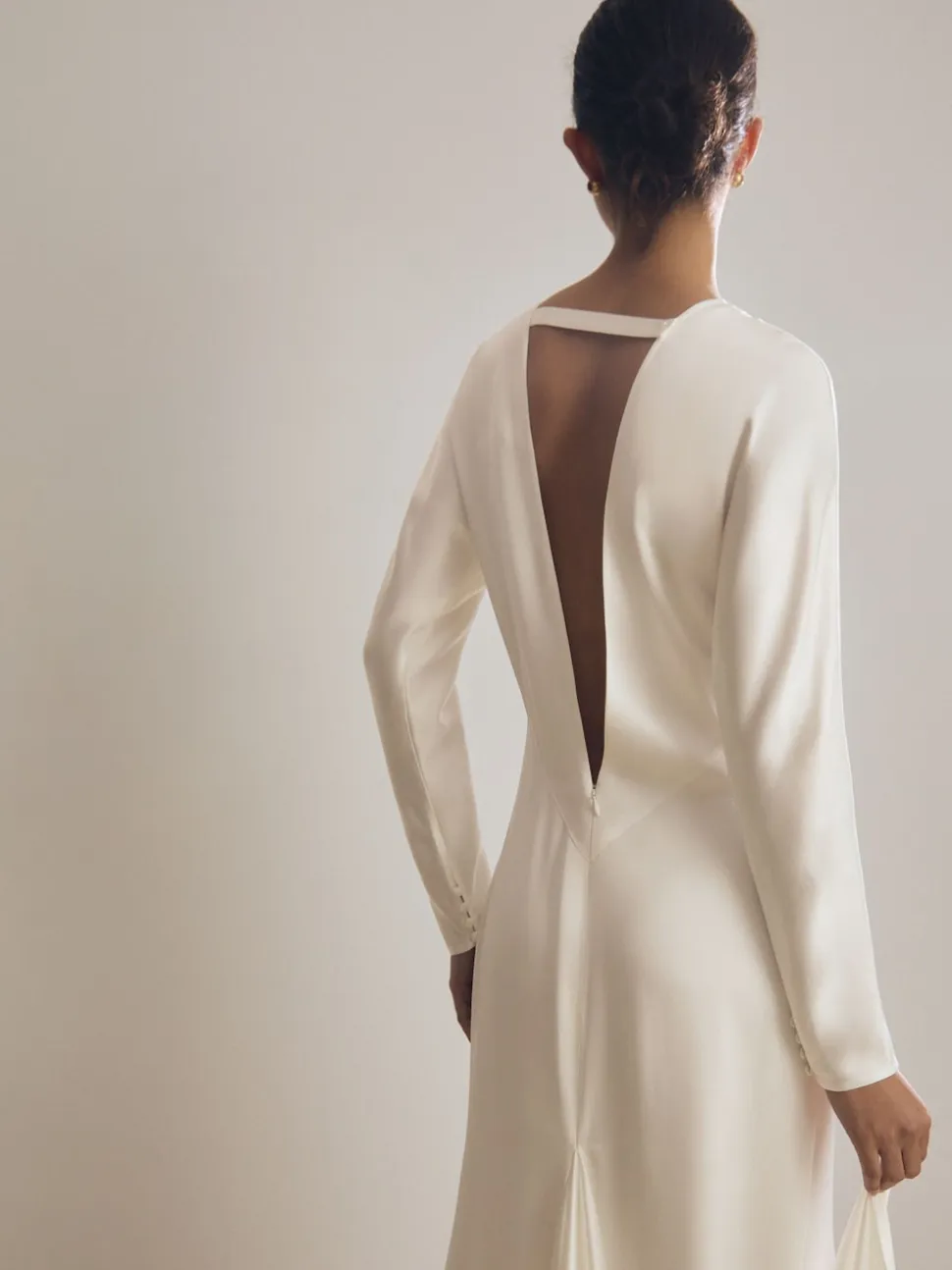 Reiss White Clemence Atelier Duchess Satin Bridal Maxi Dress