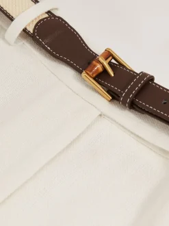 Reiss White Devon Linen-Blend Bermuda Shorts