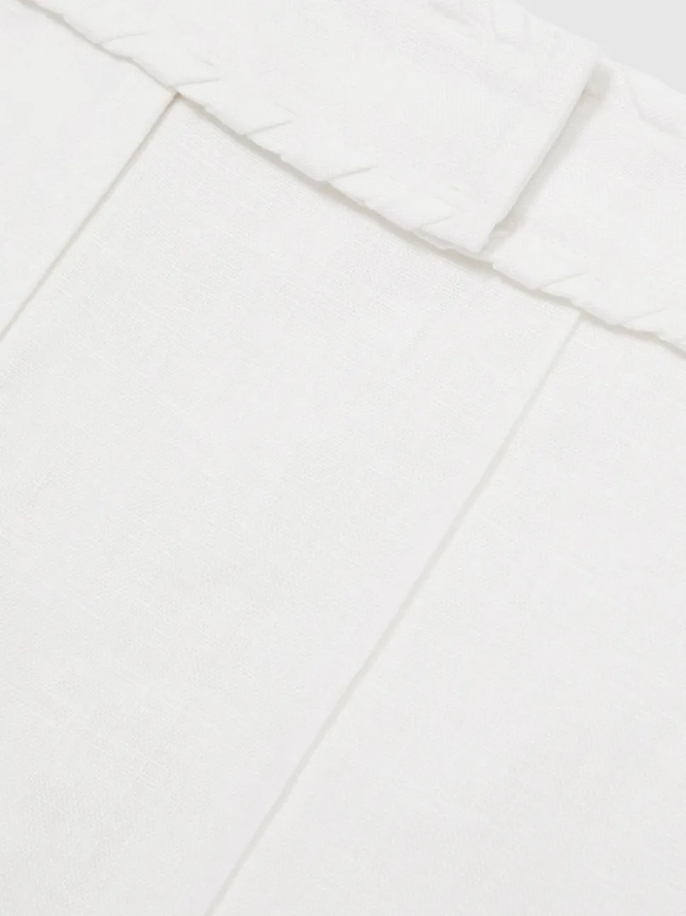 Reiss White Fawn Linen Whipstitch Shorts