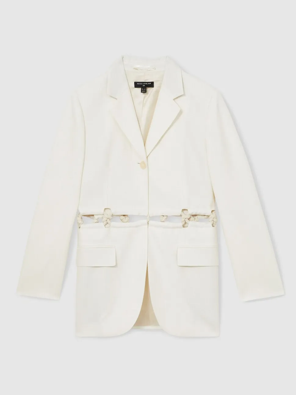 Reiss White Leia Atelier Rope Detail Single Breasted Blazer