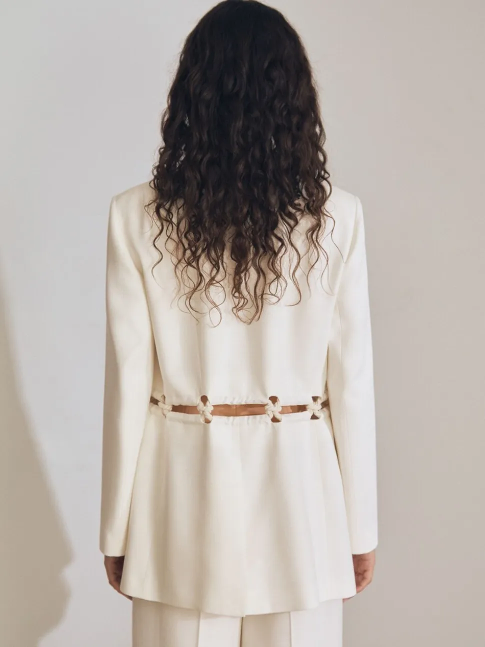 Reiss White Leia Atelier Rope Detail Single Breasted Blazer