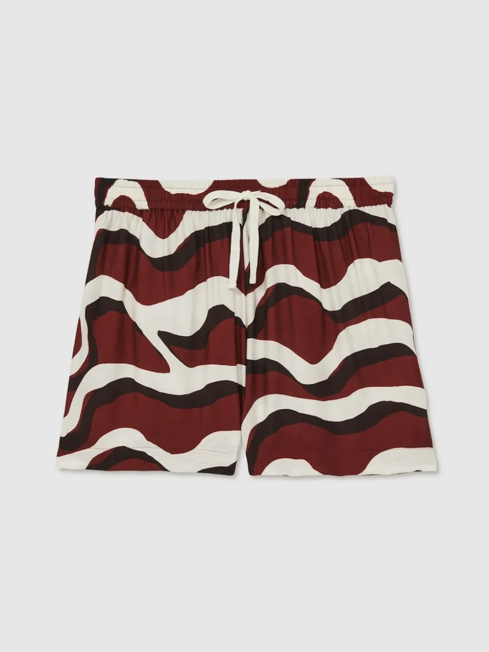 Reiss White Wave-Print Drawstring Shorts