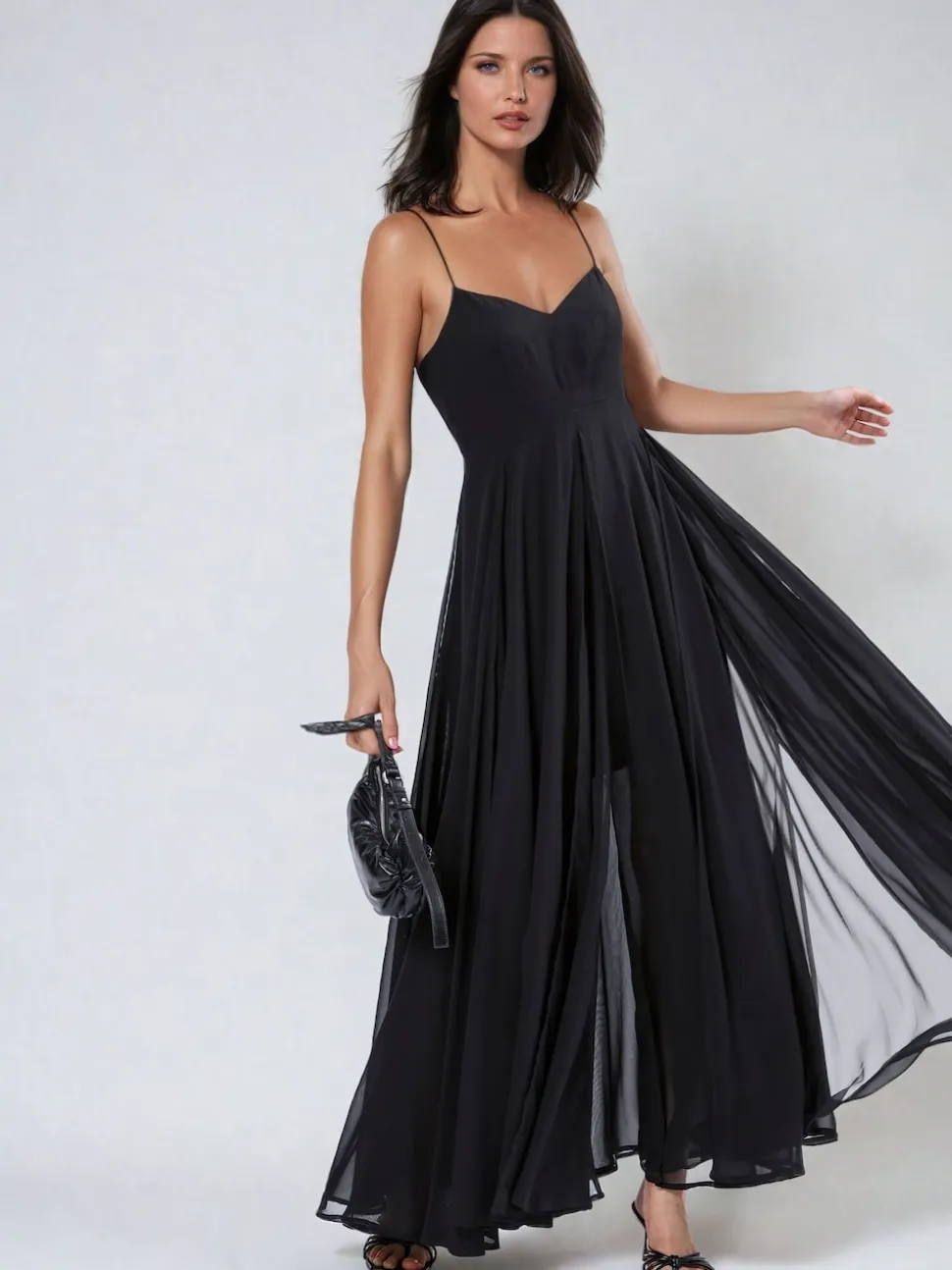 Religion Black Infamous Olsen Full Layer Maxi Dress