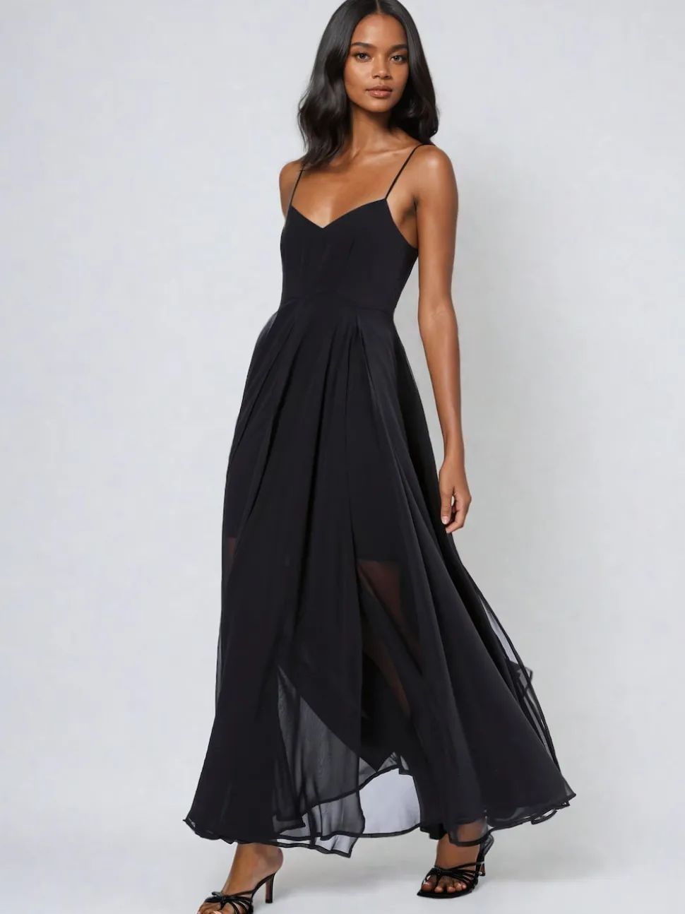 Religion Black Infamous Olsen Full Layer Maxi Dress