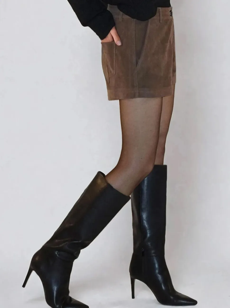 Religion Brown Galaxy Suede Shorts