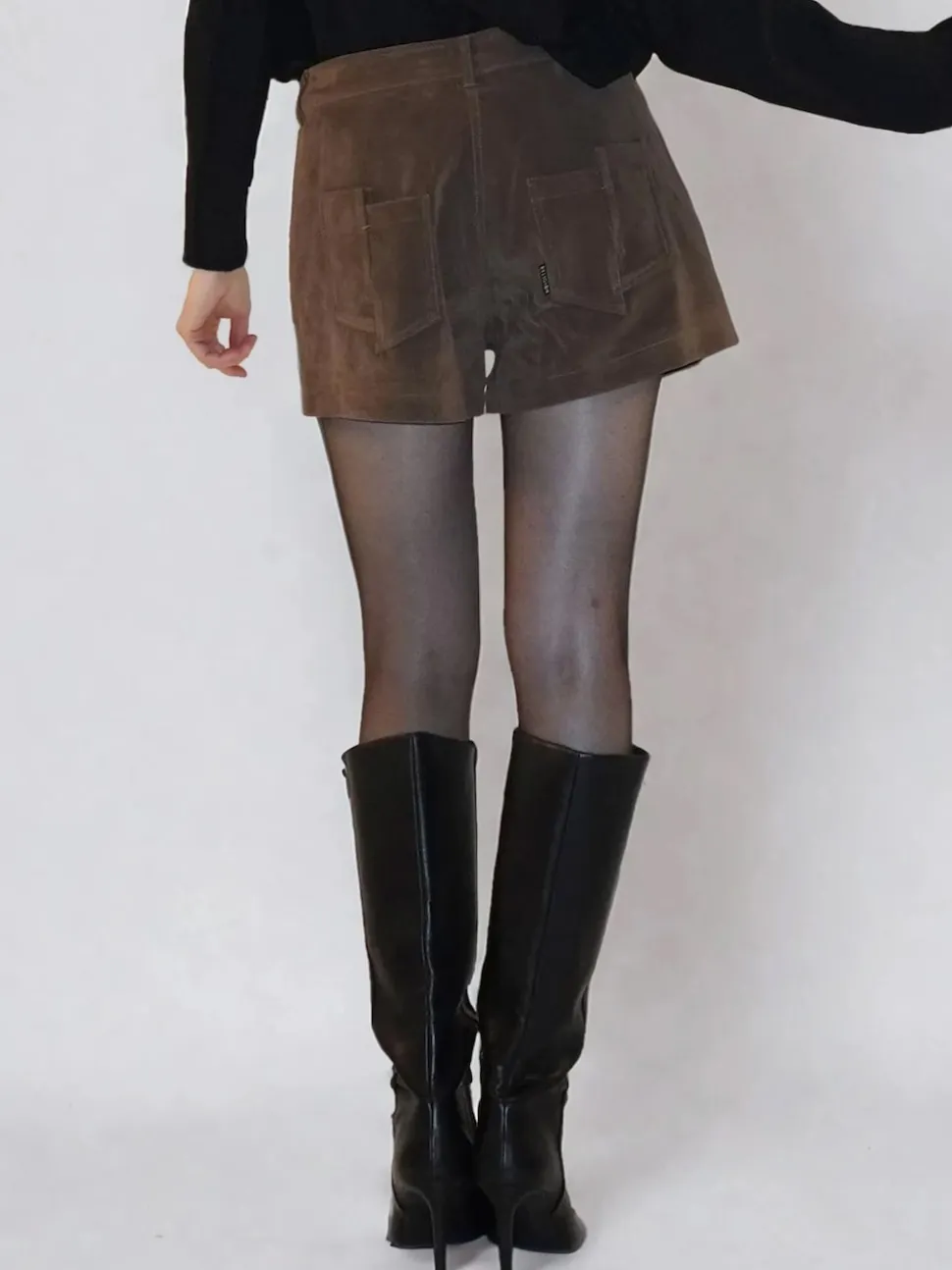 Religion Brown Galaxy Suede Shorts