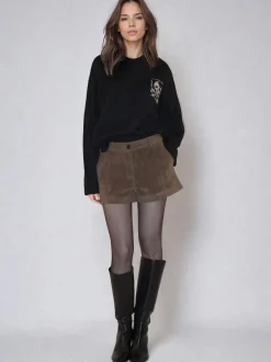 Religion Brown Galaxy Suede Shorts