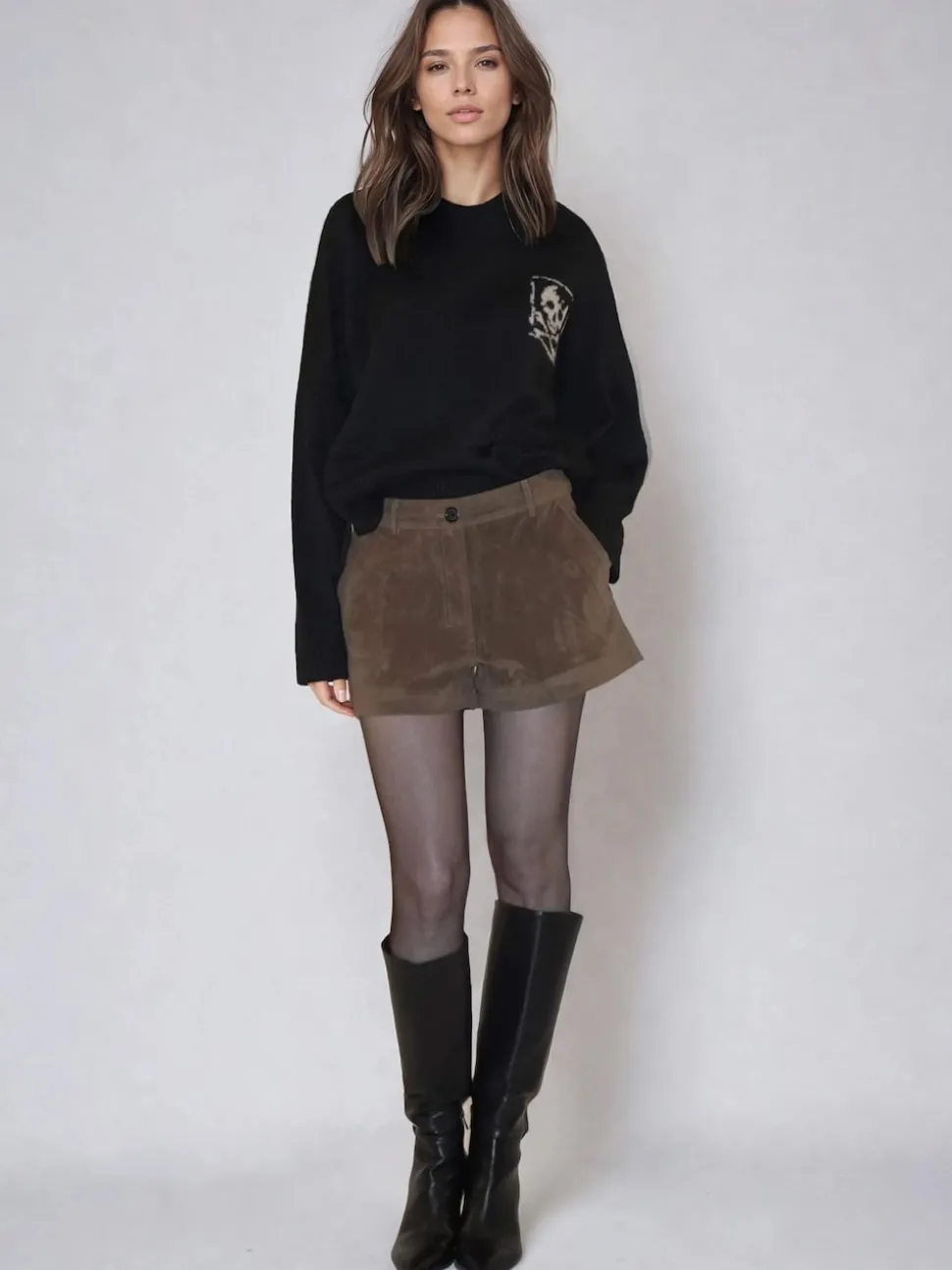 Religion Brown Galaxy Suede Shorts