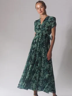 Religion Green Delight Wrap Dress With Full Skirt