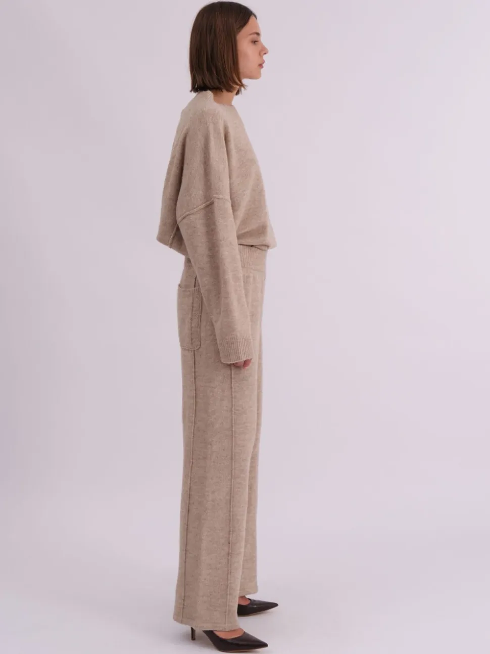 Religion Natural Rick Slouchy and Soft Knitted Co-ord Lounge Trousers