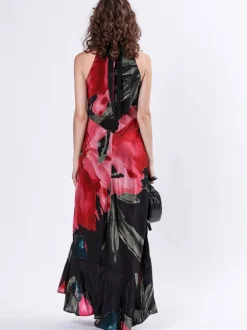 Religion Pink Valeria Column Maxi Dress With Large Floral Print