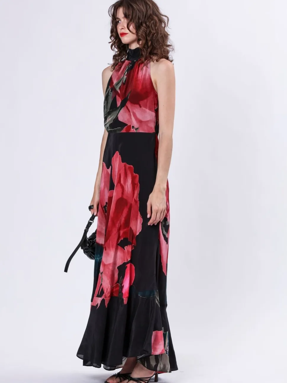 Religion Pink Valeria Column Maxi Dress With Large Floral Print