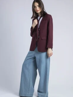 Religion Red Emily Collarless Blazer Jacket with Tie