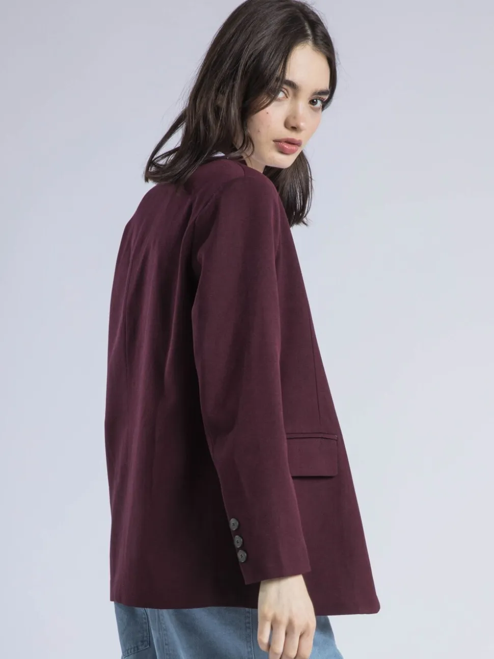 Religion Red Emily Collarless Blazer Jacket with Tie
