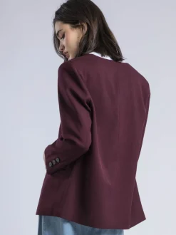 Religion Red Emily Collarless Blazer Jacket with Tie