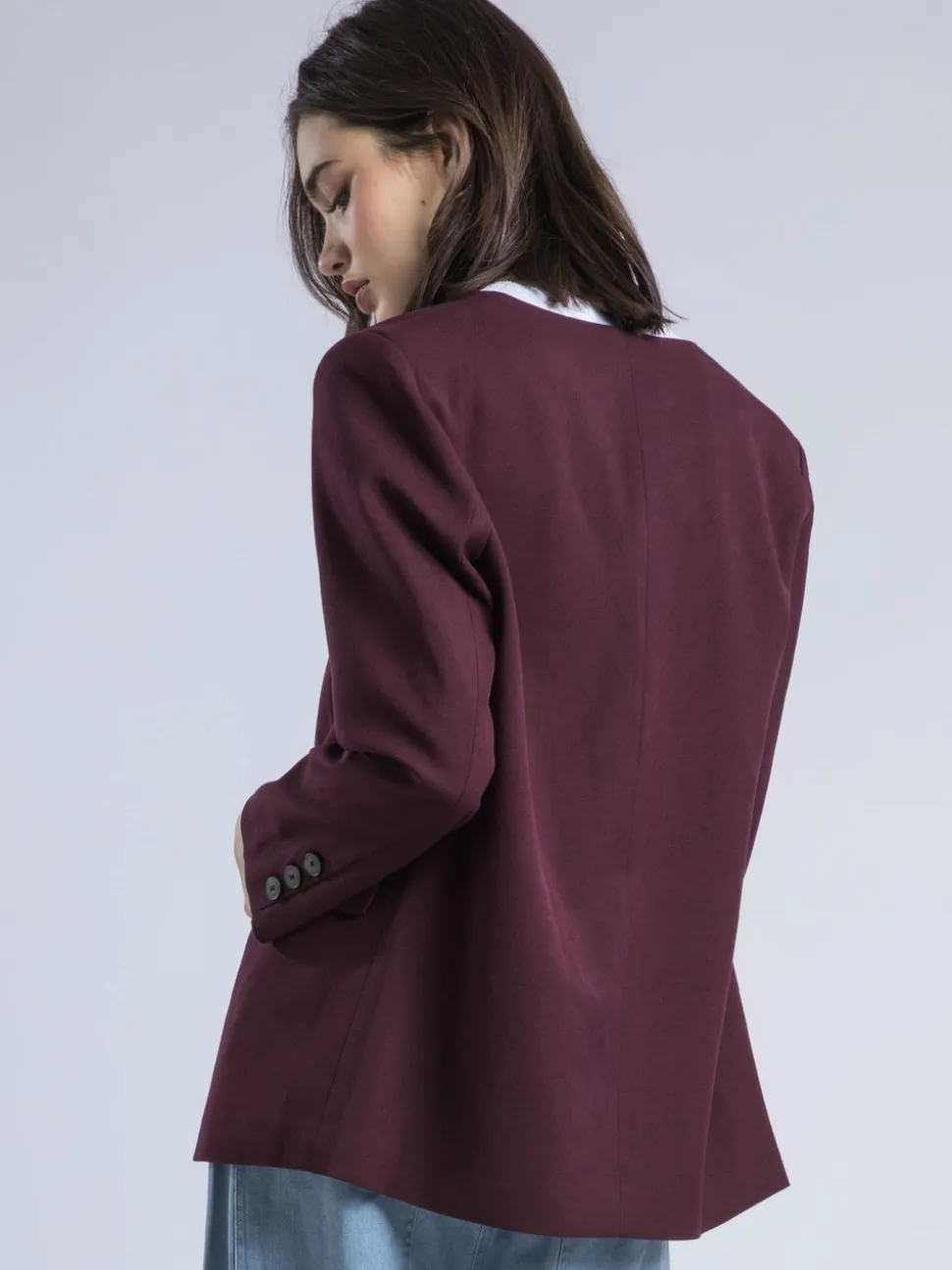 Religion Red Emily Collarless Blazer Jacket with Tie