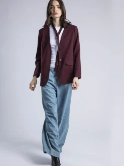 Religion Red Emily Collarless Blazer Jacket with Tie